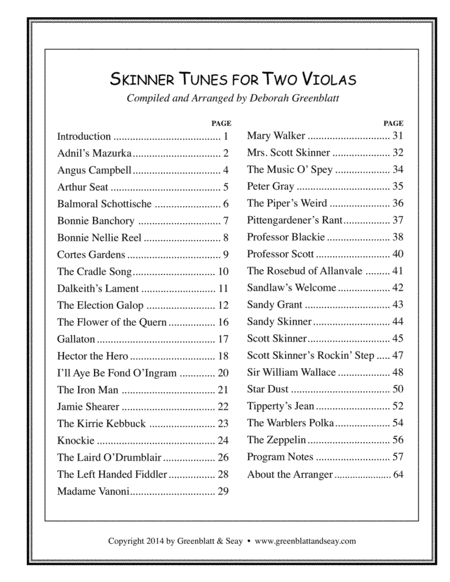 Skinner Tunes for Two Violas
