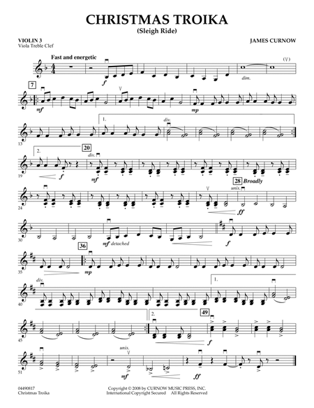 Christmas Troika - Violin 3 (Viola Treble Clef)