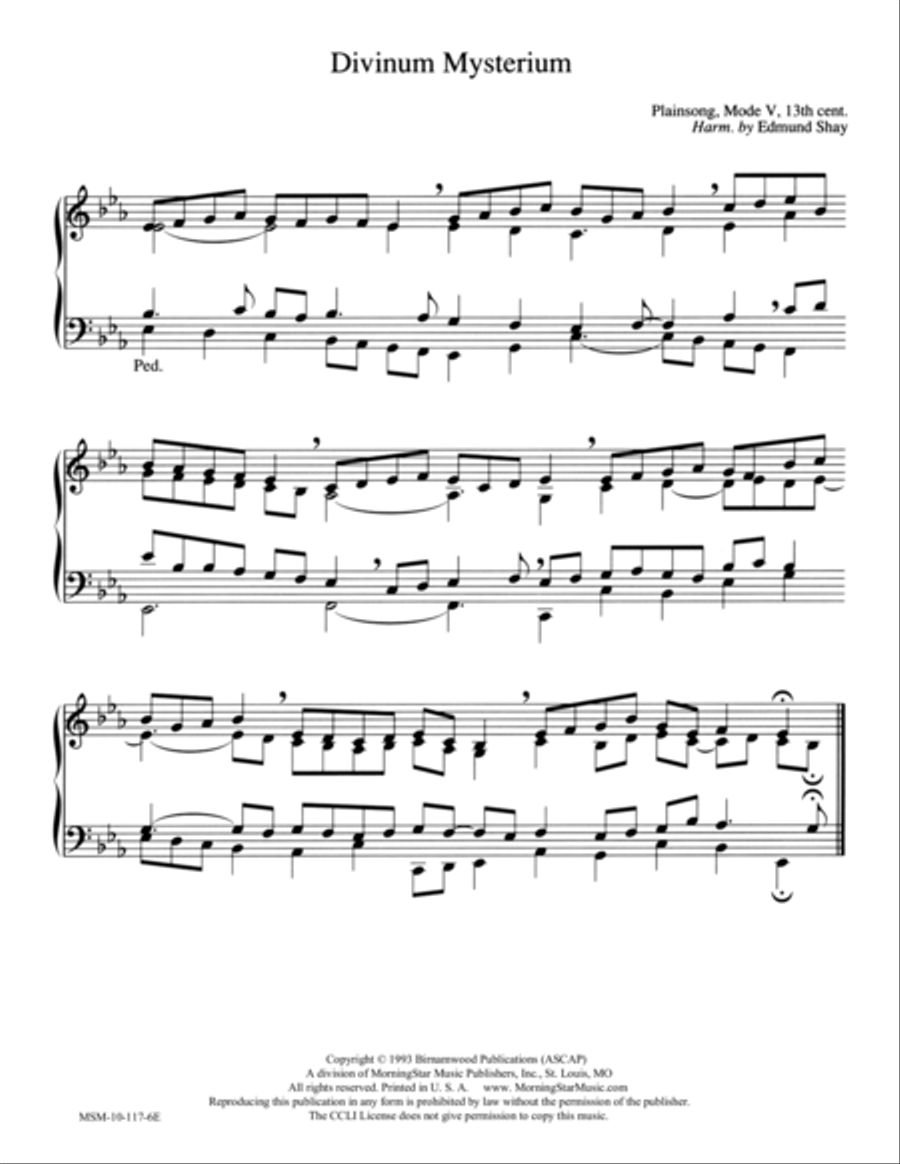 Divinum mysterium Divinum mysterium Organ scores gallery preview page 1