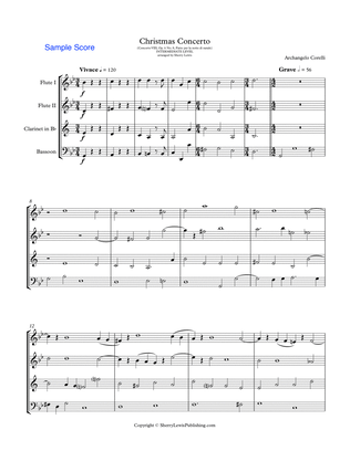 CHRISTMAS CONCERTO - WOODWIND QUARTET - Adagio and Allegro Movements, Concerto VIII Op. 6 No. 8, Fa