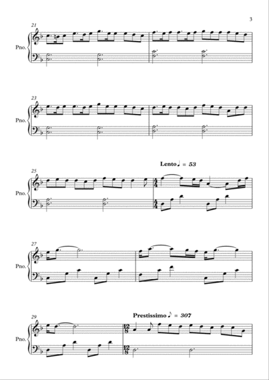 Last Of The Mohicans (main Theme) Easy Piano scores gallery preview page 3