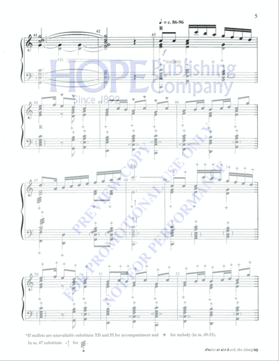 Praise to the Lord, the Almighty 5-Octaves scores gallery preview page 5