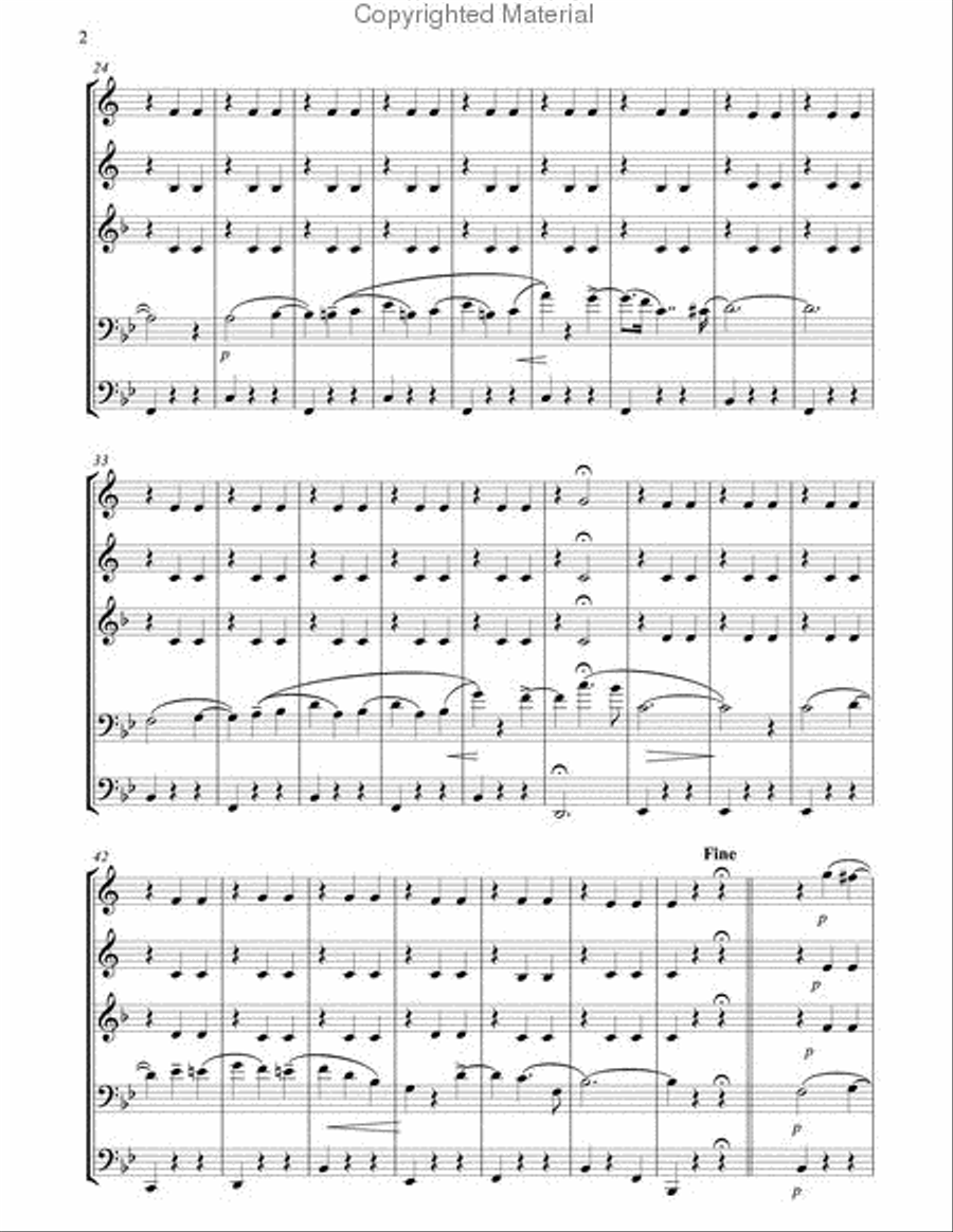 Thoughts of Love Brass Quintet scores gallery preview page 3