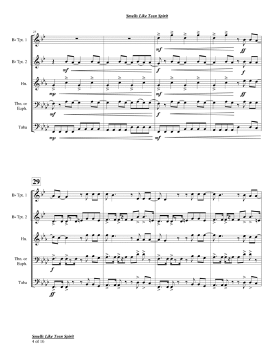 Smells Like Teen Spirit Smells Like Teen Spirit Chamber Music scores gallery preview page 4