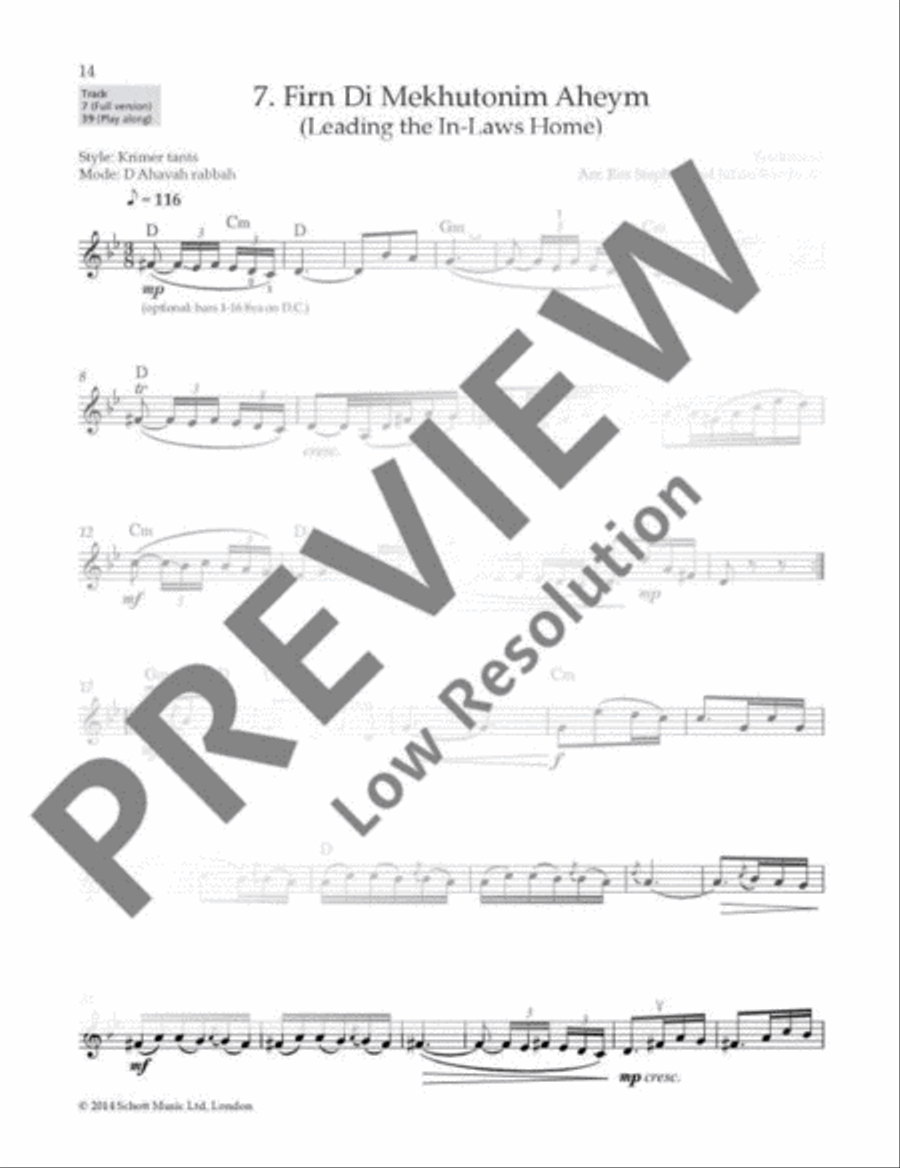 Klezmer Fiddle Tunes Violin Solo scores gallery preview page 15