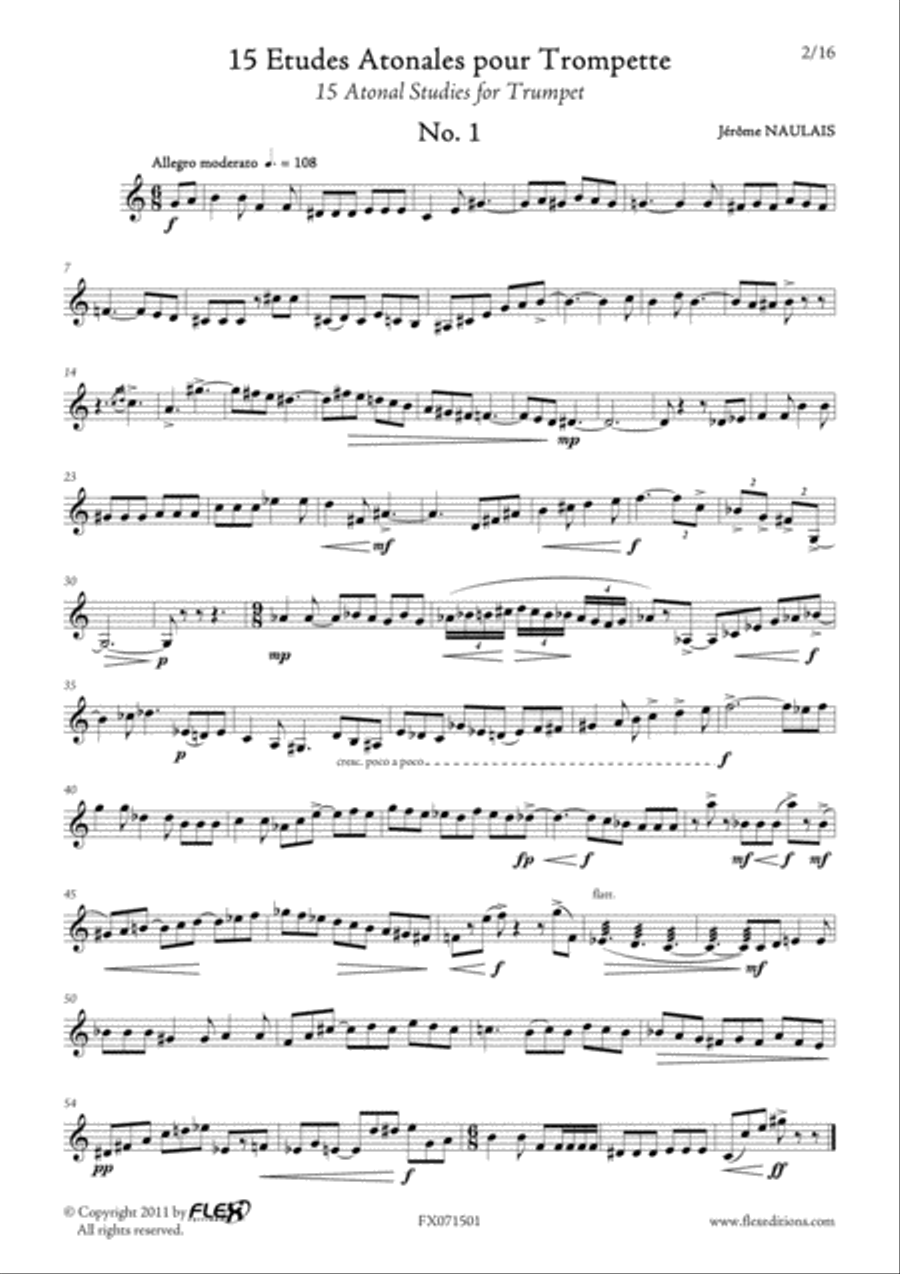 15 Atonal Studies for Trumpet Trumpet scores gallery preview page 2