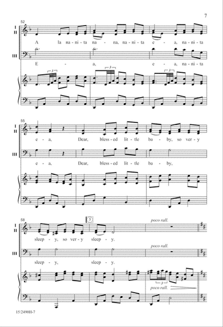A la Nanita Nana A la Nanita Nana 3-Part scores gallery preview page 7