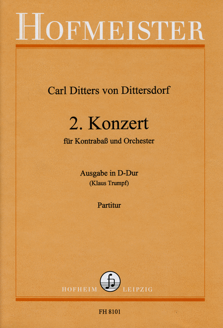2. Konzert D-Dur fur Kontrabass und Orchester / Partitur