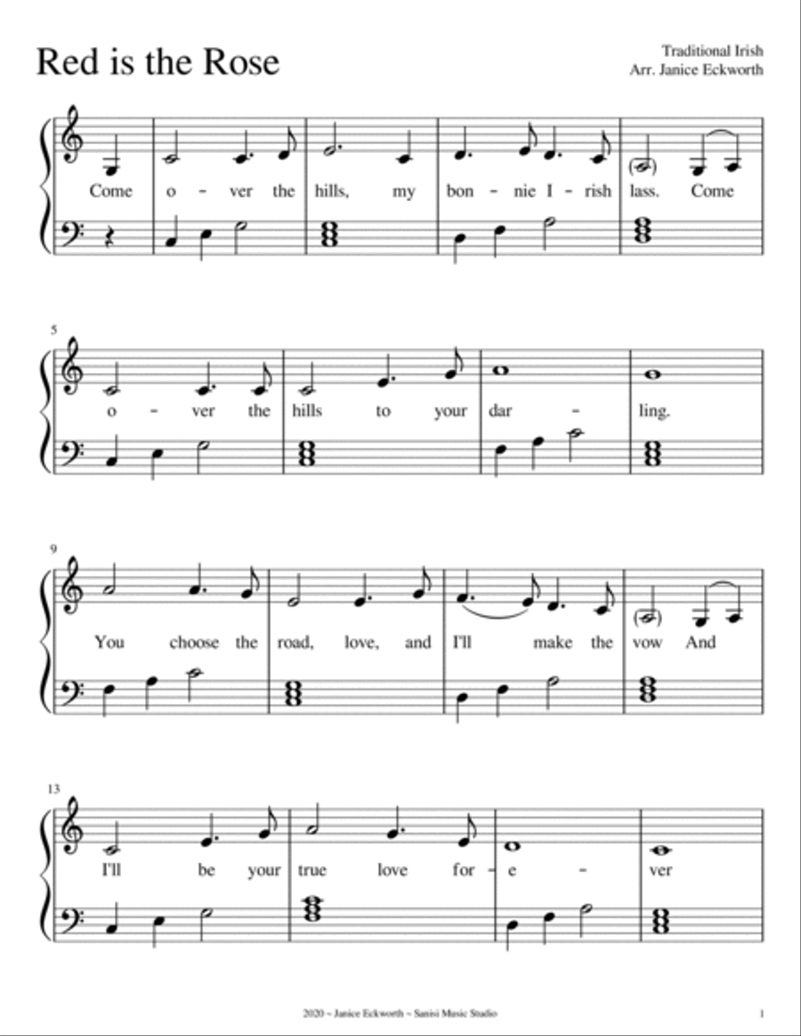 Red is the Rose (for Harp) Harp scores gallery preview page 3
