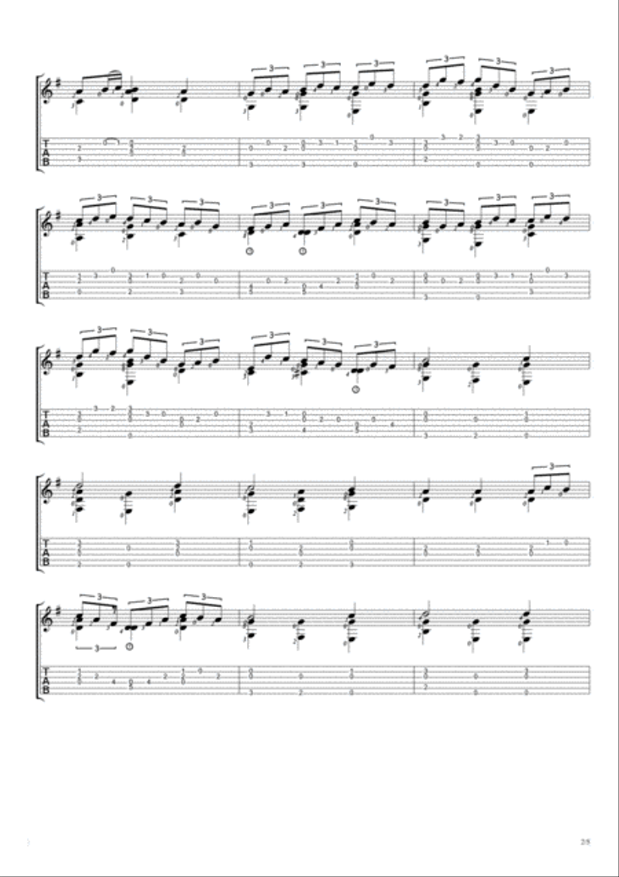 Jesu, Joy Of Man's Desiring (Solo Guitar Tablature) Classical Guitar scores gallery preview page 2