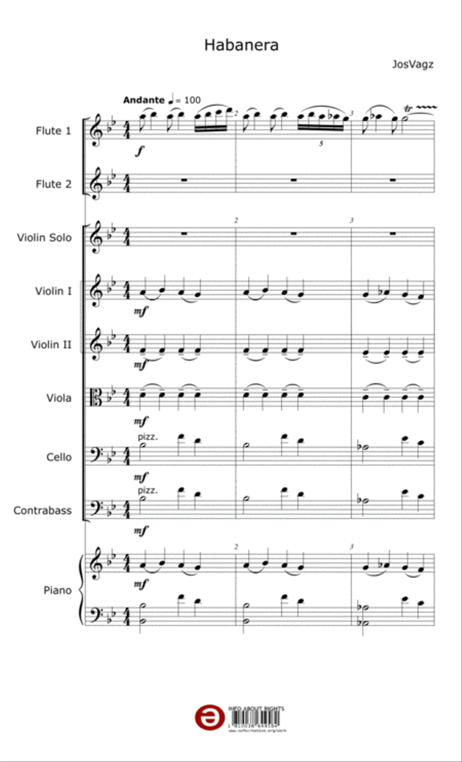 Habanera Chamber Orchestra scores gallery preview page 1