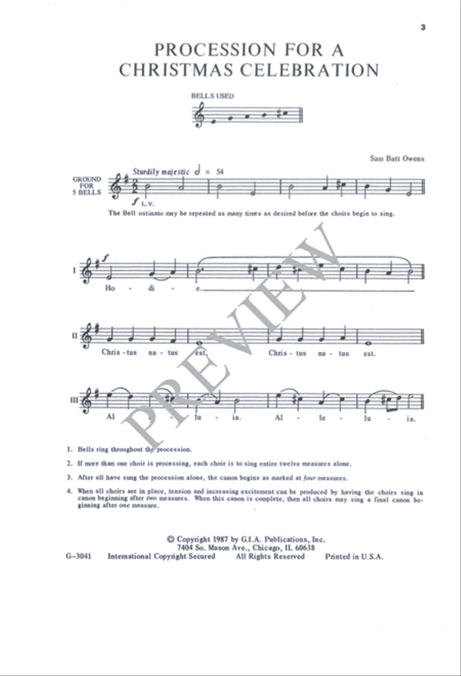 Procession for A Christmas Celebration Unison Choir scores gallery preview page 4