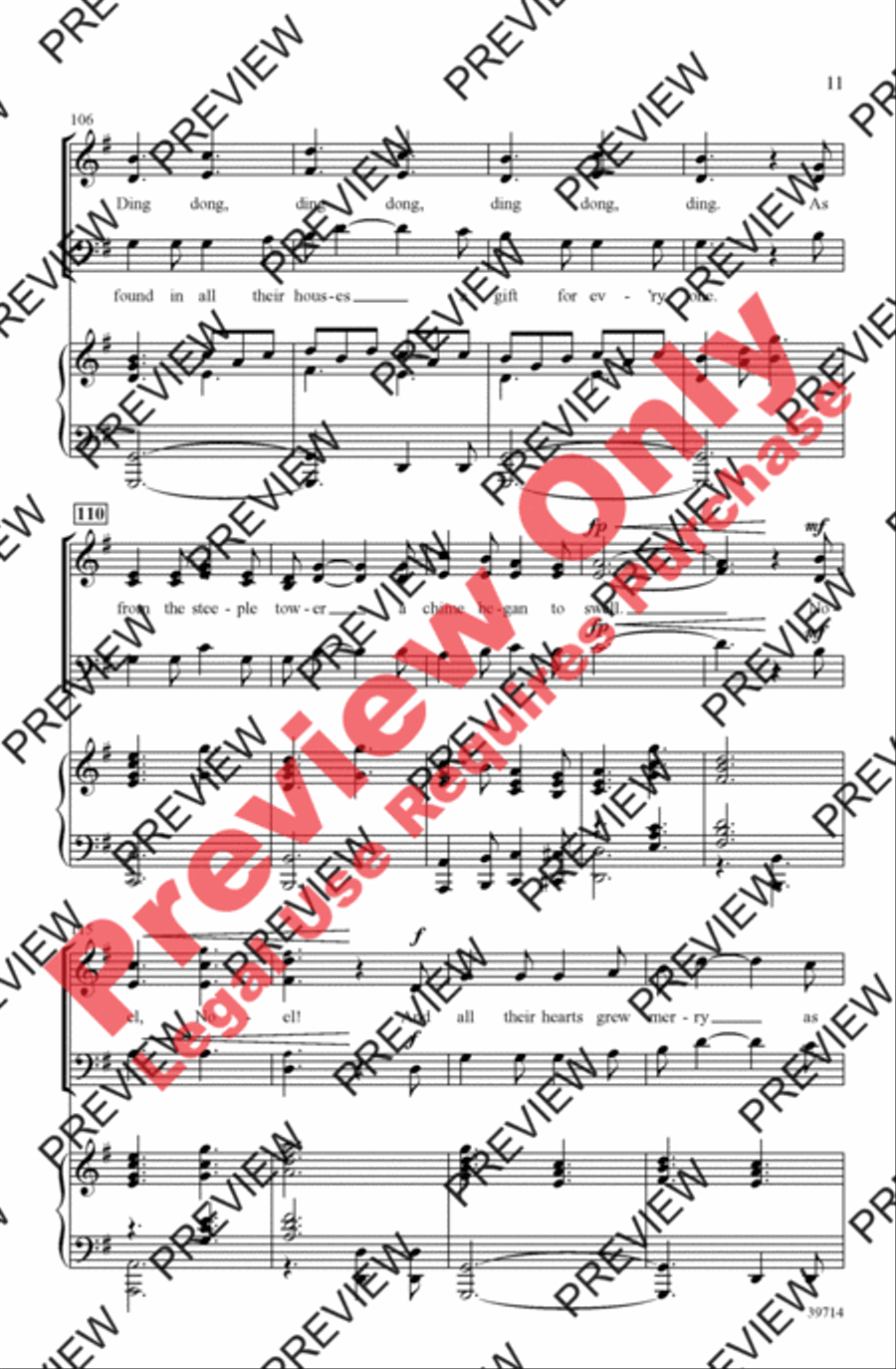 Jonathan's Bell Carol 3-Part scores gallery preview page 11