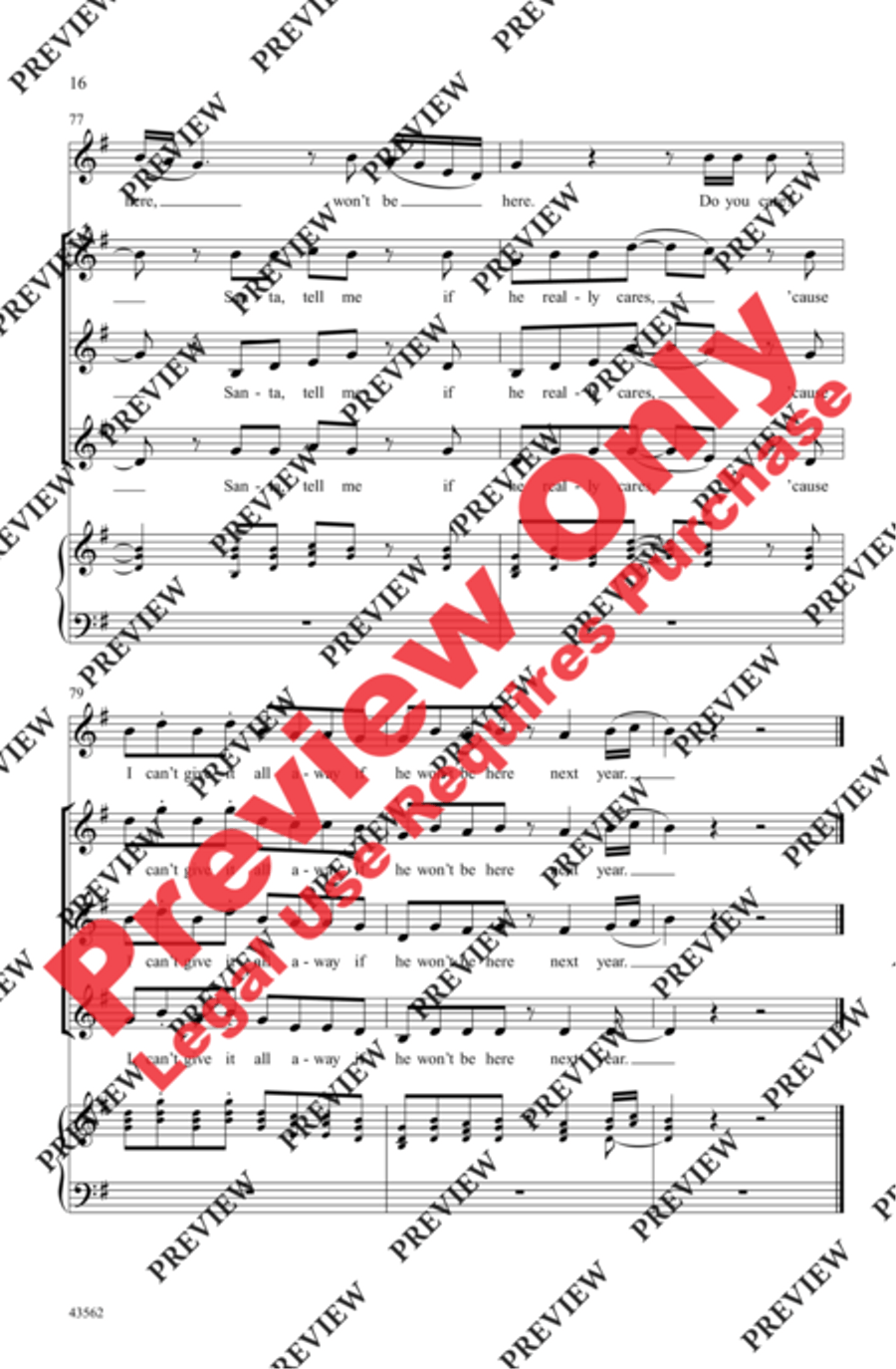 Santa Tell Me Santa Tell Me Women's Choir scores gallery preview page 31