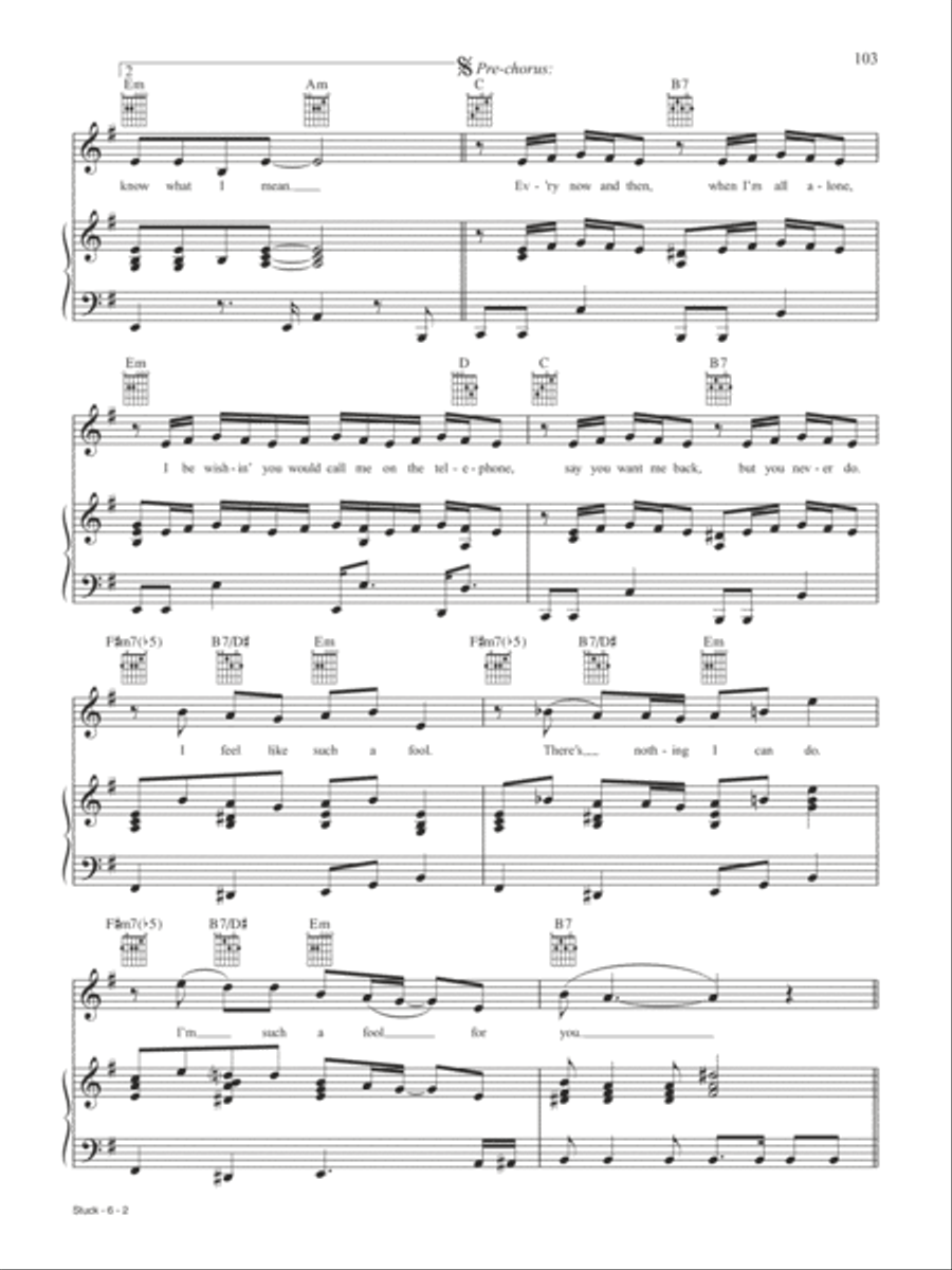 Stuck Piano, Vocal, Guitar scores gallery preview page 2