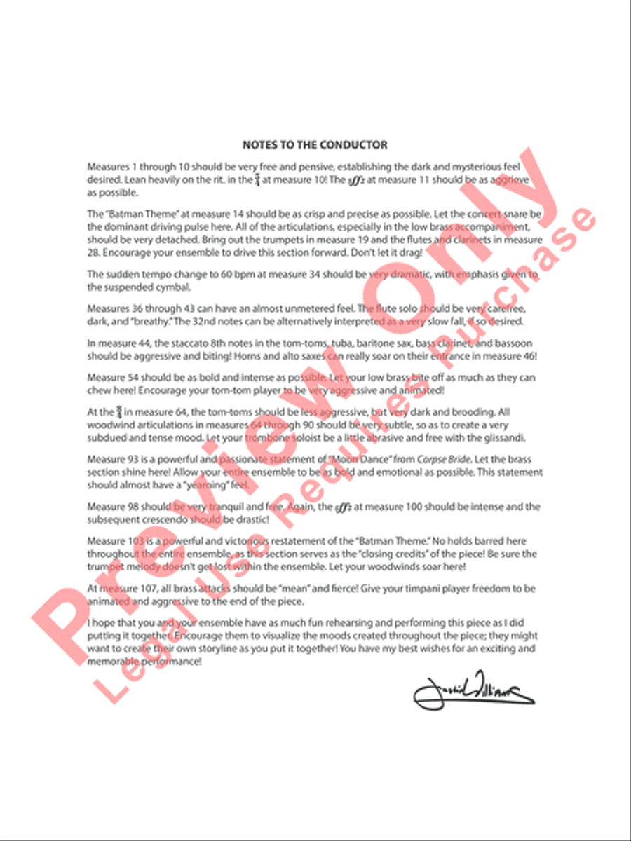 At the Movies with Danny Elfman Concert Band scores gallery preview page 3