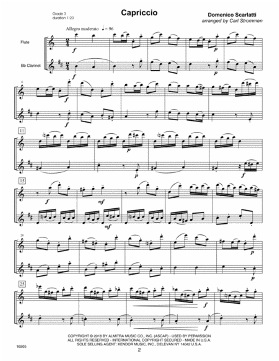 15 Melodious Duets- Flute and Clarinet Woodwind Duet scores gallery preview page 3