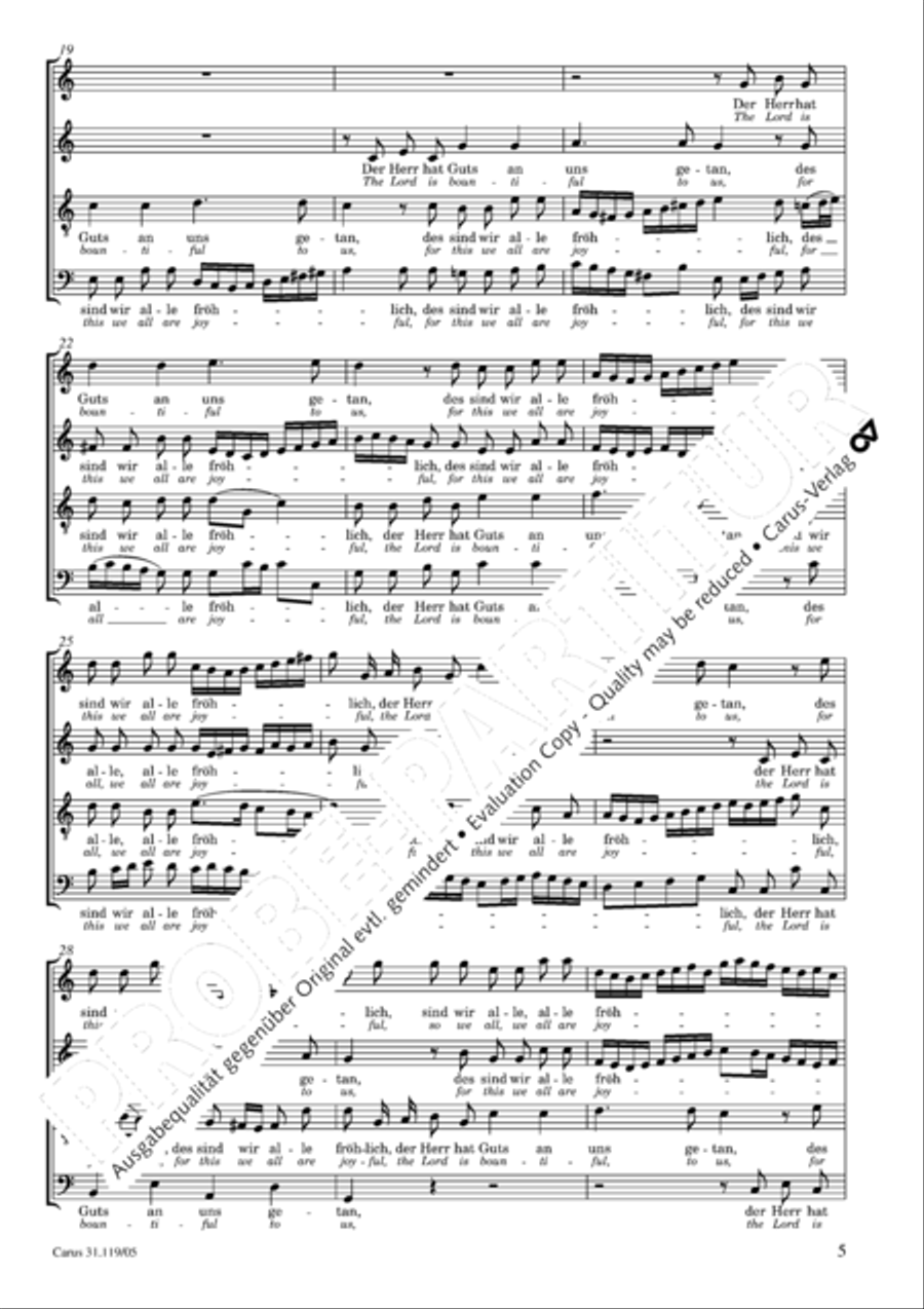 Praise the Lord, O Jerusalem (Preise, Jerusalem, den Herrn) 4-Part scores gallery preview page 6