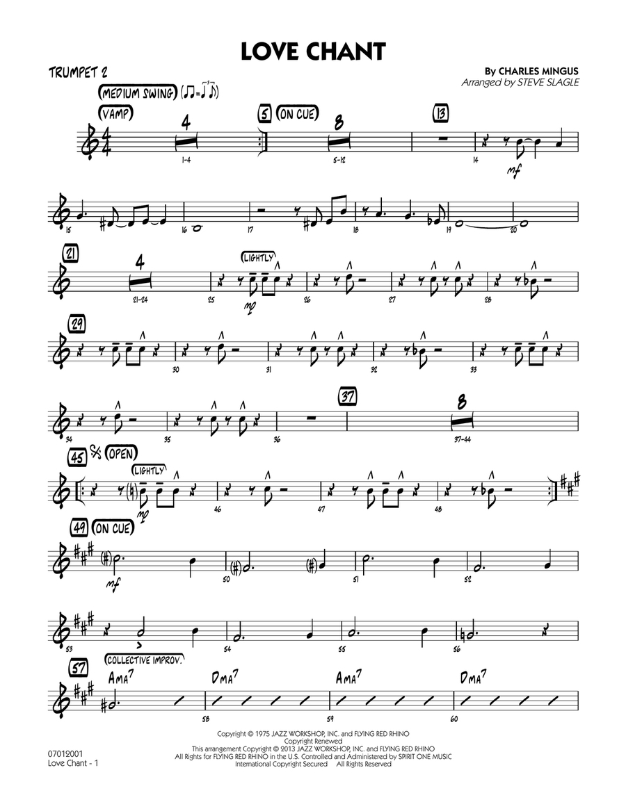Love Chant - Trumpet 2 Jazz Ensemble scores gallery preview page 1