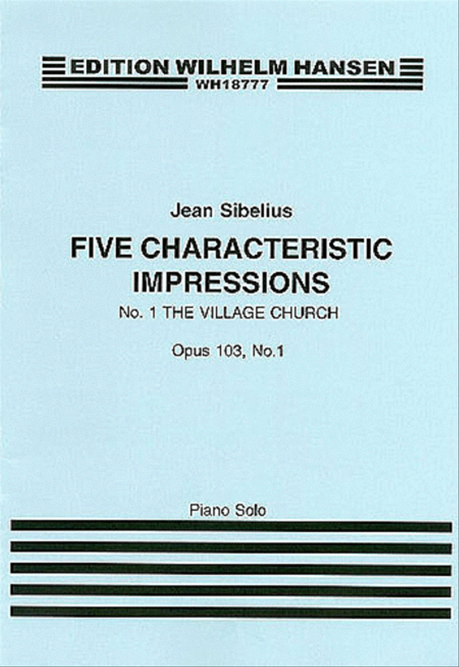 Jean Sibelius: Five Characteristic Impressions Op.103 No.1 - The Village Church Piano Solo scores gallery preview page 1