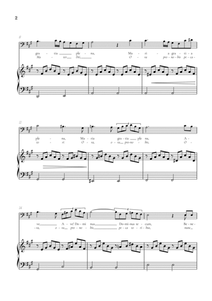 Schubert Ave Maria in A major • baritone voice sheet music with easy piano accompaniment image number null