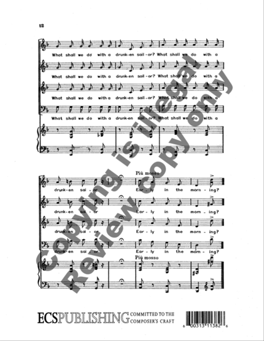 What Shall We Do with a Drunken Sailor? 4-Part scores gallery preview page 14