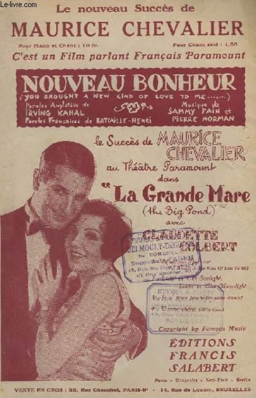 Nouveau Bonheur Varioustes Chant Seul Voice Solo scores gallery preview page 1