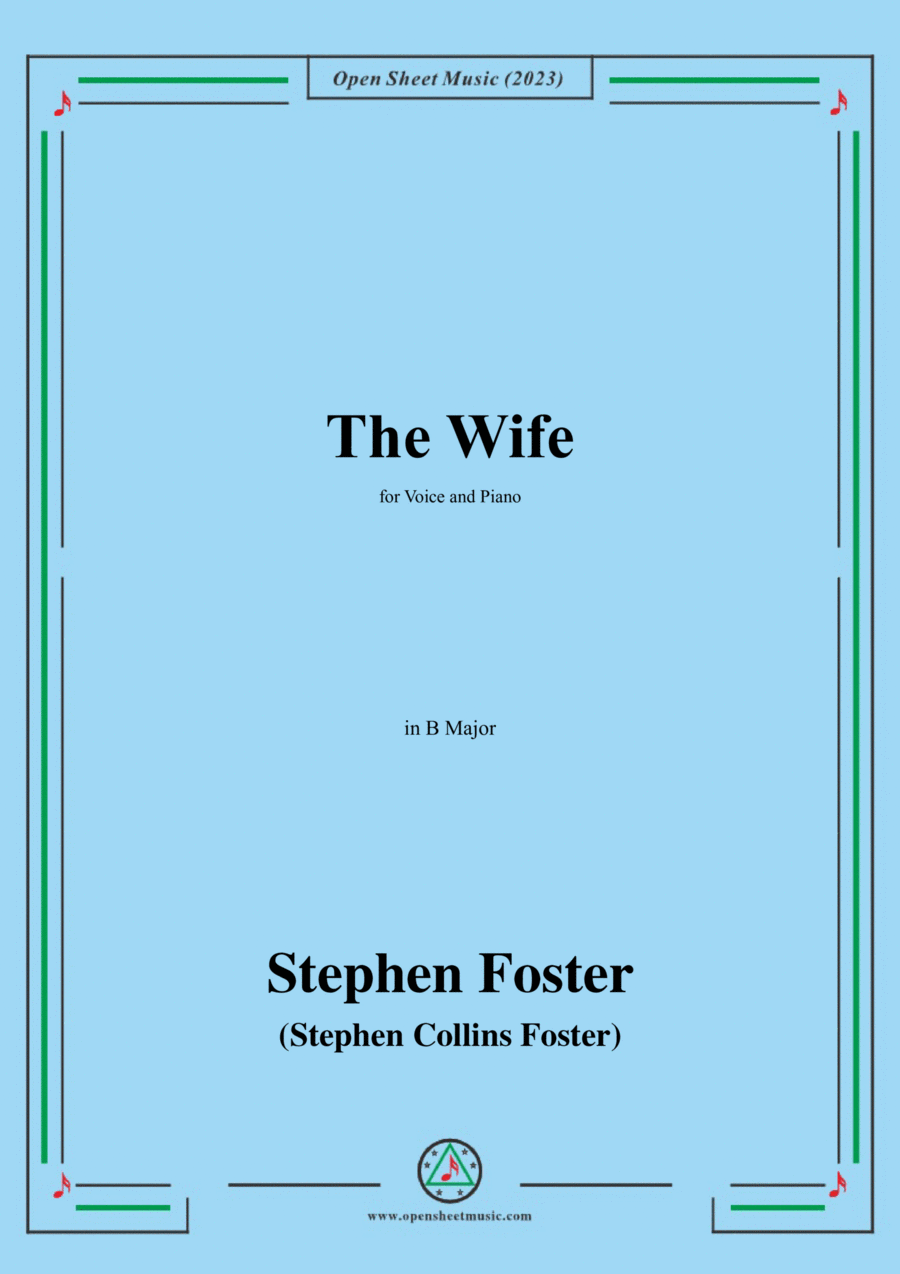 S. Foster-The Wife,in B Major Voice scores gallery preview page 1