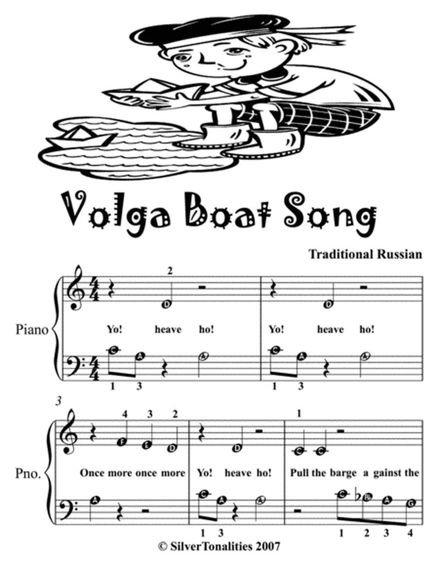 Volga Boat Song Beginner Piano Sheet Music