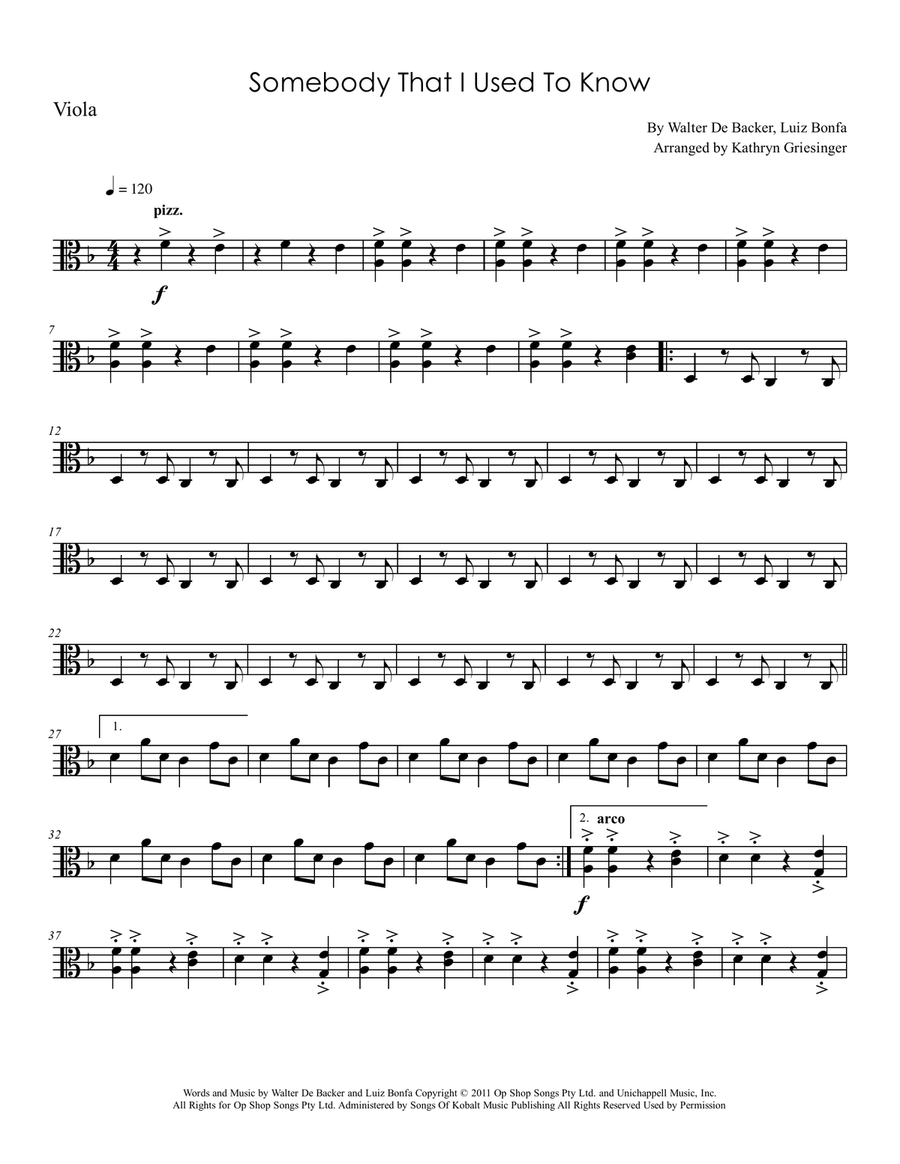 Somebody That I Used To Know String Quartet scores gallery preview page 5