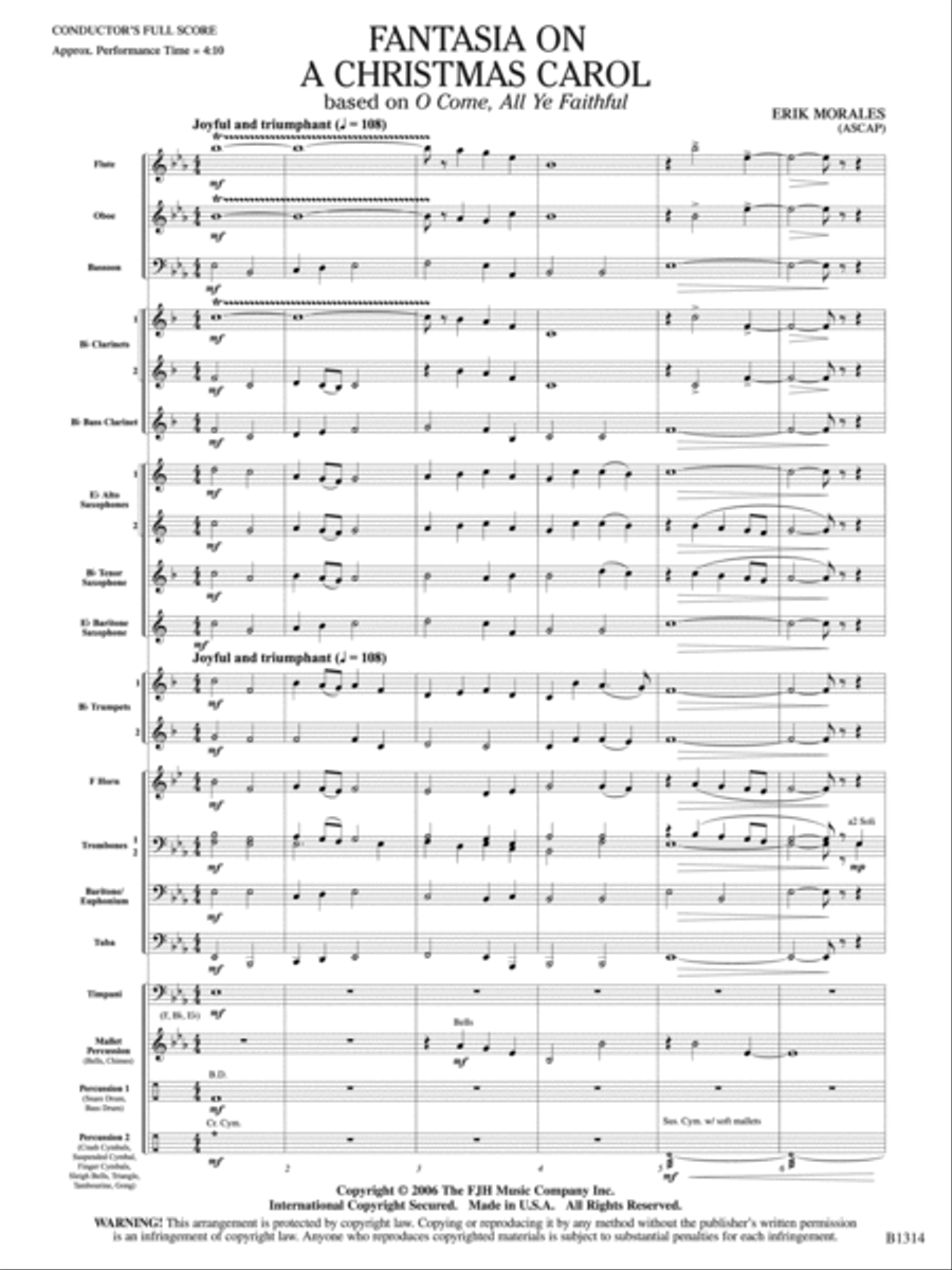 Fantasia on a Christmas Carol: Score Concert Band scores gallery preview page 3