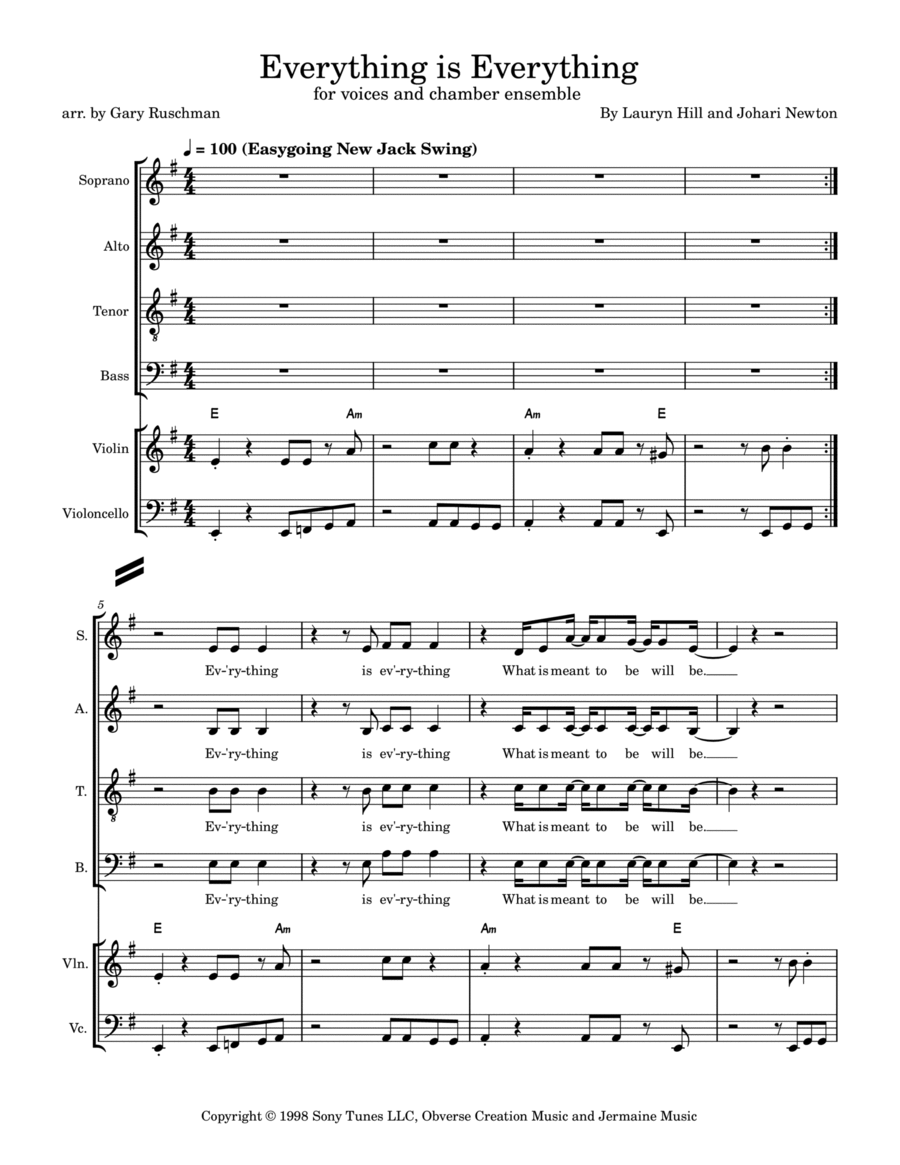 Everything Is Everything Everything Is Everything 4-Part scores gallery preview page 1