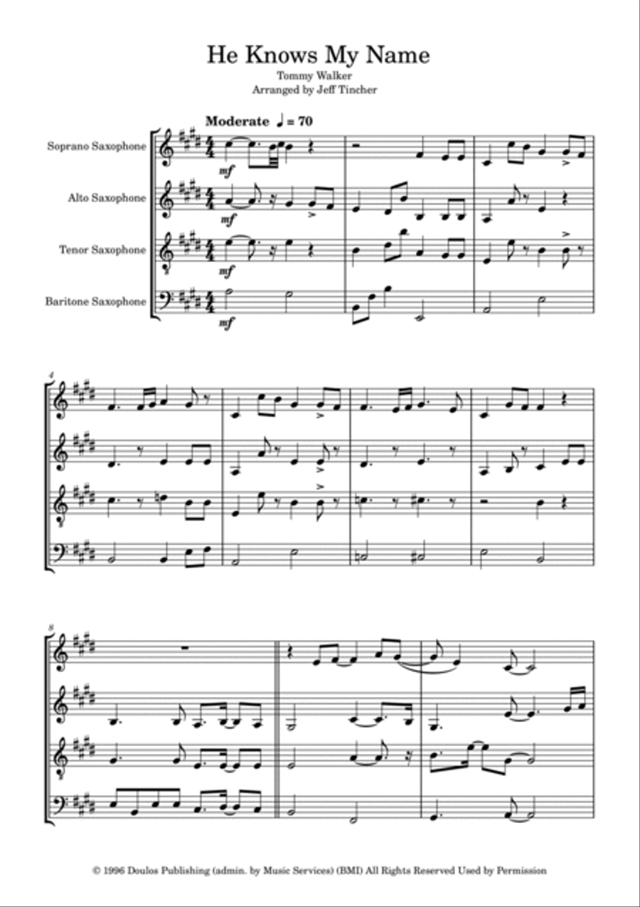 He Knows My Name Woodwind Quartet scores gallery preview page 2