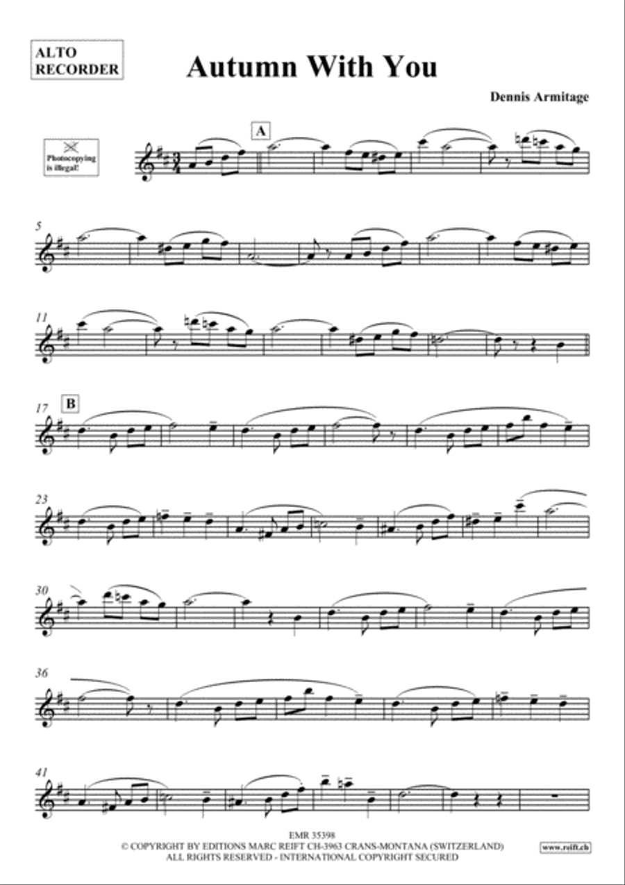 Autumn With You Alto Recorder scores gallery preview page 2