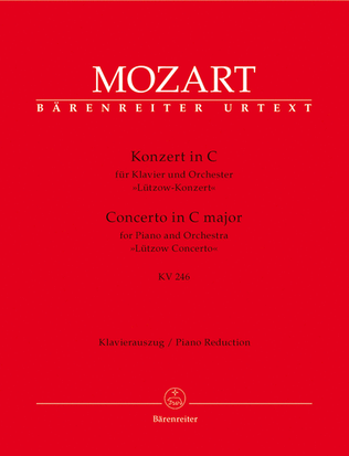Book cover for Concerto for Piano and Orchestra, No. 8 C major, KV 246 'Lutzow Concerto'
