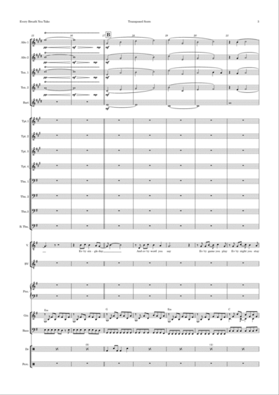 Every Breath You Take Every Breath You Take Jazz Ensemble scores gallery preview page 3