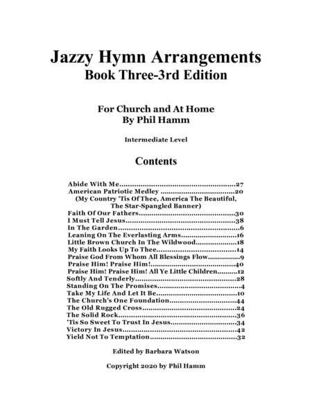 Jazzy Hymn Arrangements-Book Three-3rd Edition image number null