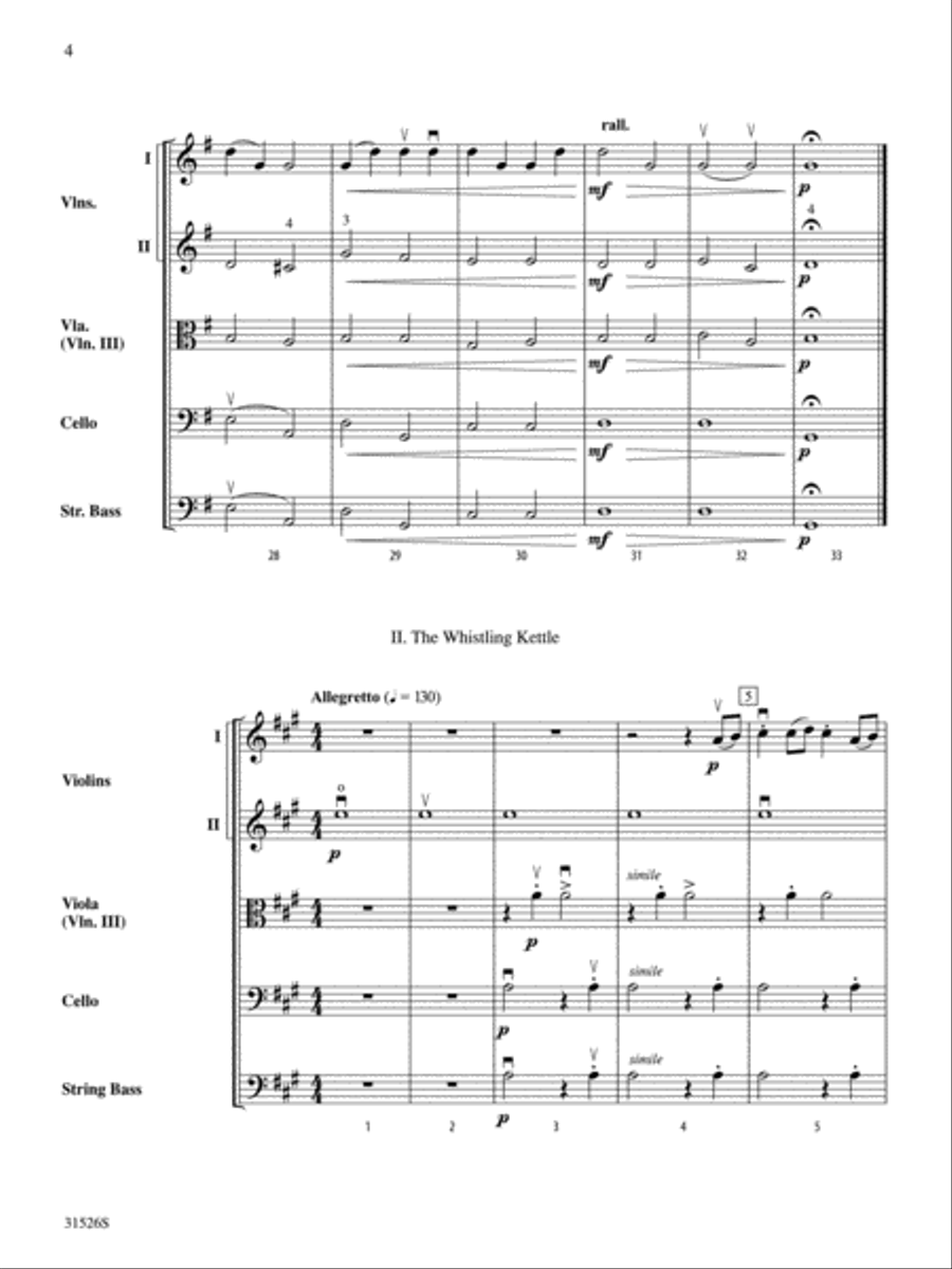 Melody on Two Notes and The Whistling Kettle: Score String Orchestra scores gallery preview page 4