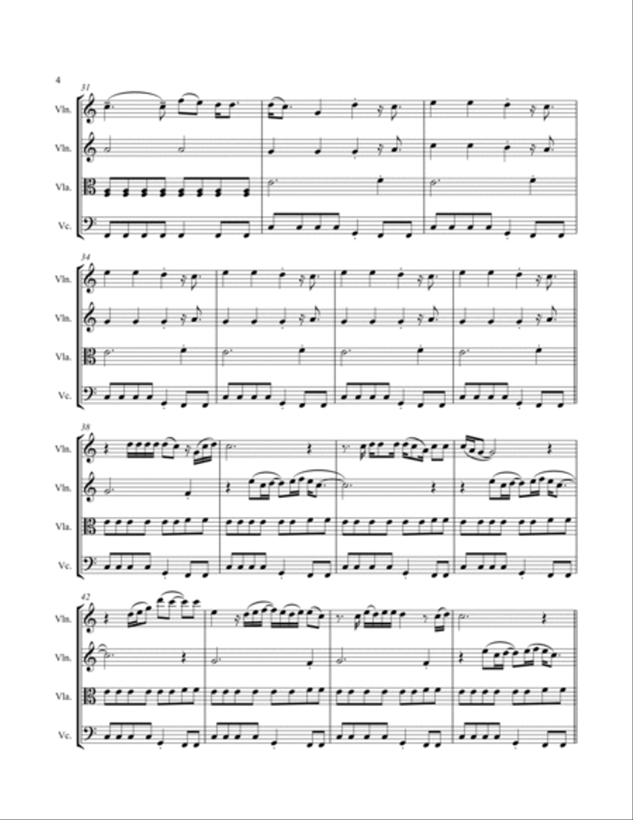 Sweetest Thing String Quartet scores gallery preview page 6