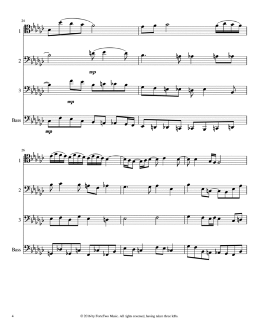 Sakura, Sakura and Eight Variations for Trombone Quartet Trombone Quartet scores gallery preview page 4