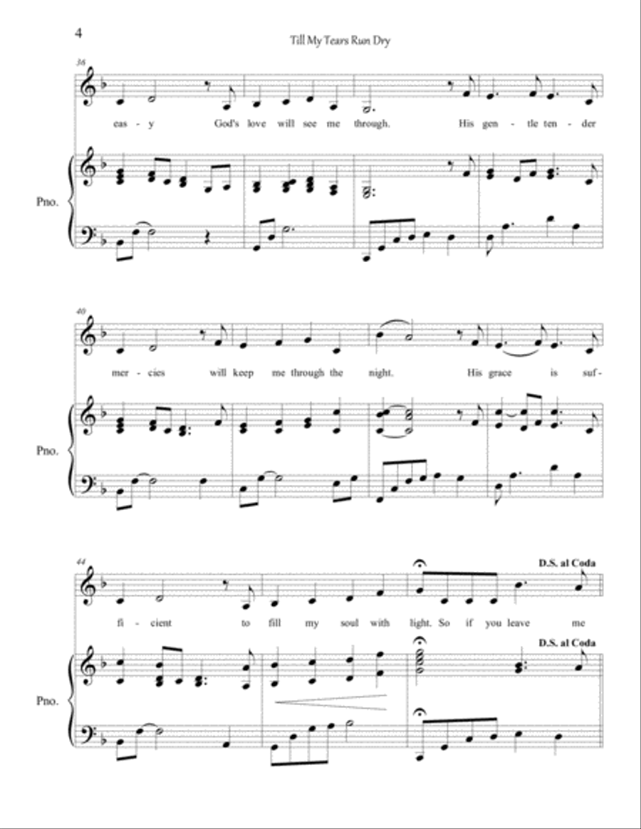 Till My Tears Run Dry Alto Voice scores gallery preview page 4
