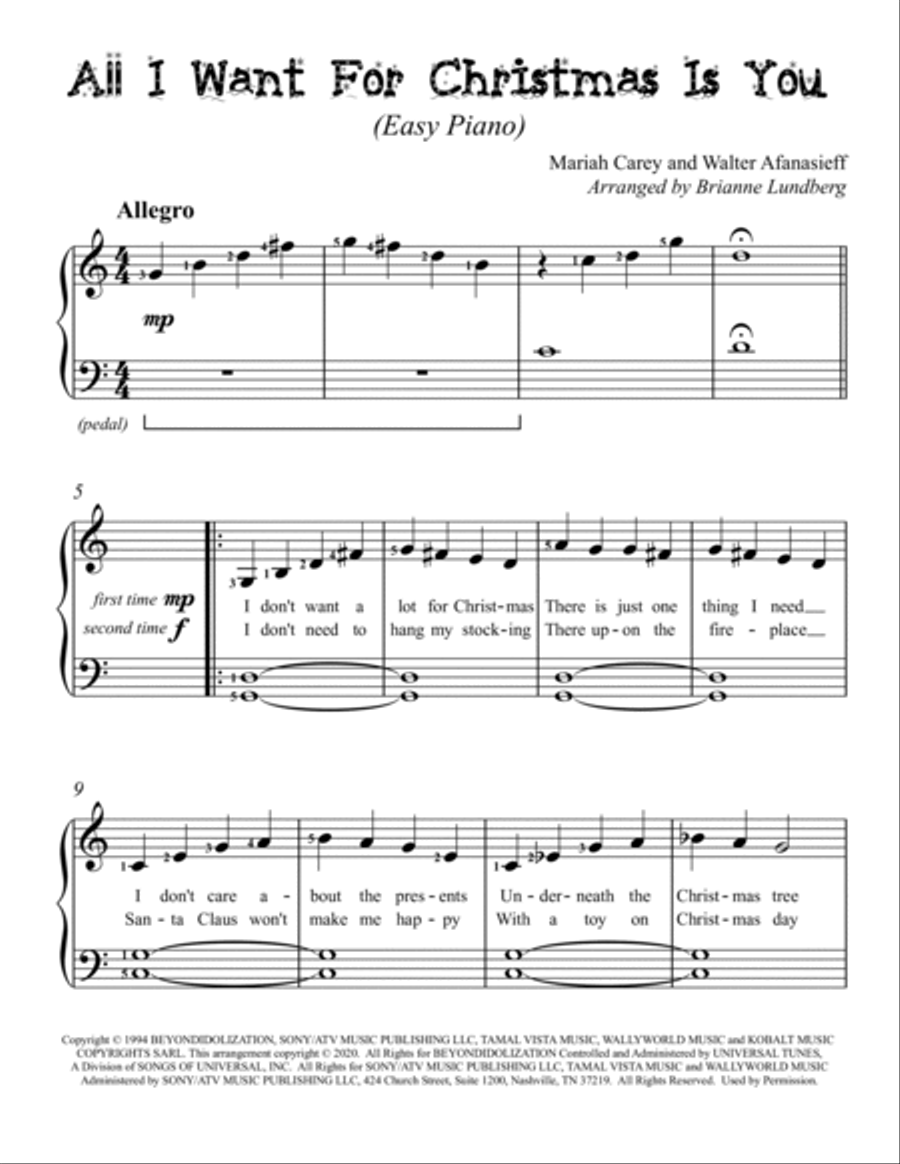All I Want For Christmas Is You Voice scores gallery preview page 2