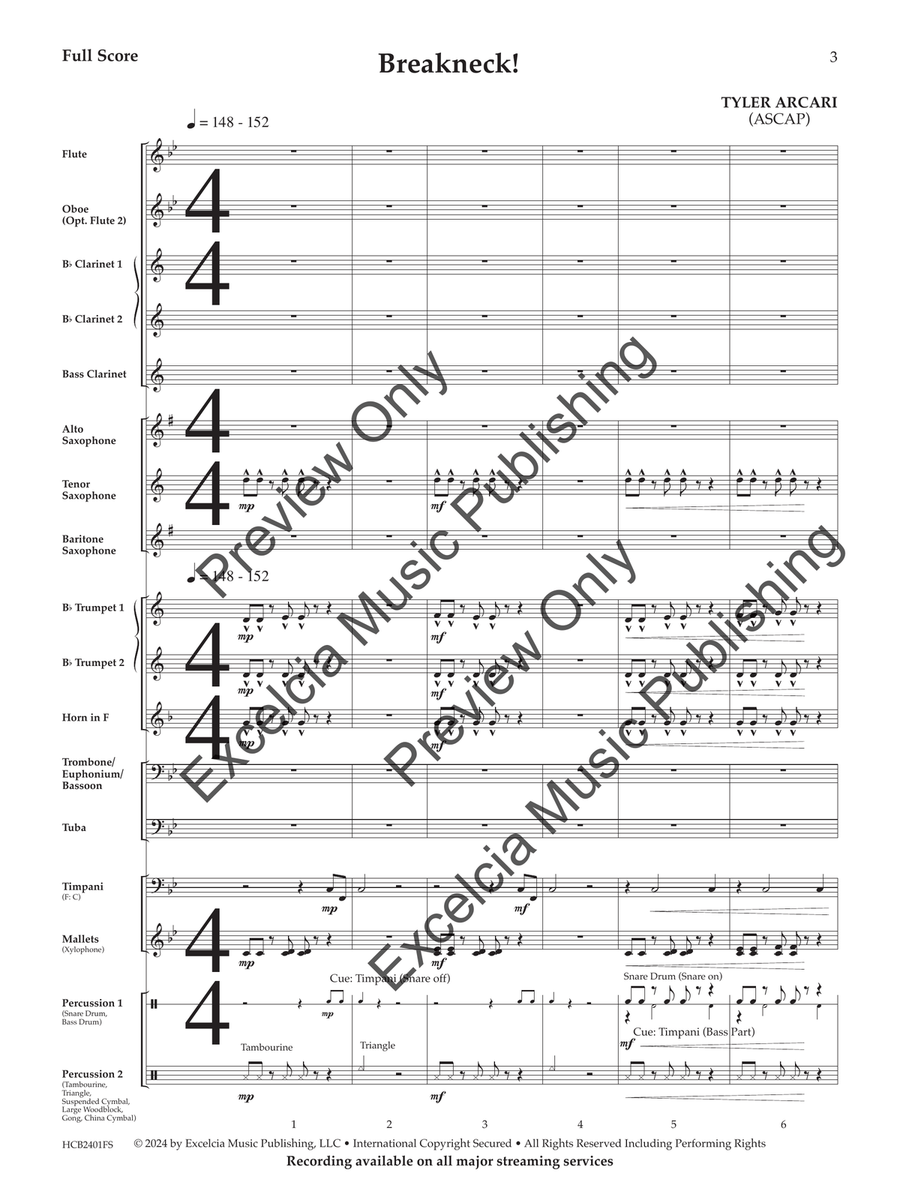 Breakneck! (Score) Concert Band scores gallery preview page 4