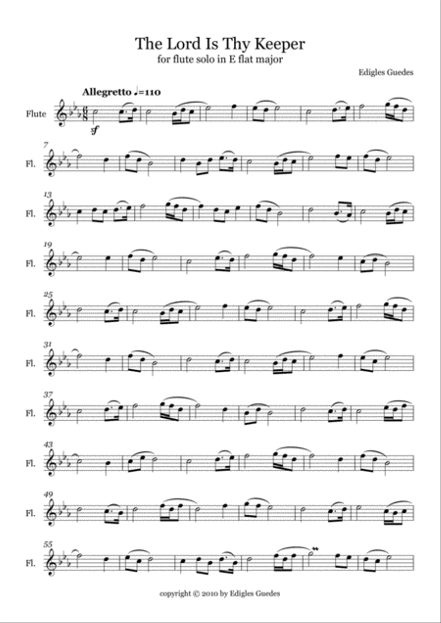 The Lord Is Thy Keeper Flute Solo scores gallery preview page 2