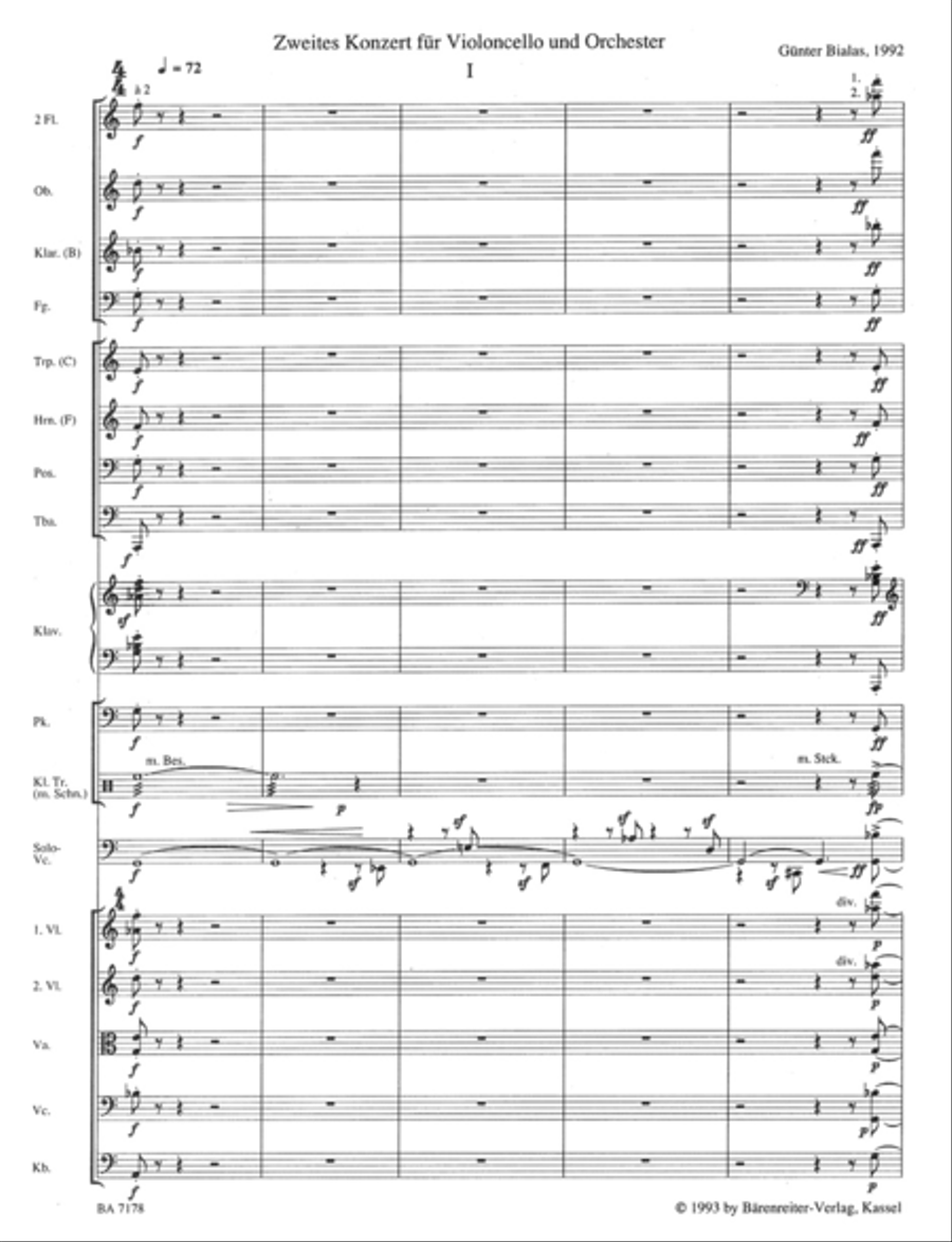 Concerto for Violoncello and Orchestra, No. 2 Orchestra scores gallery preview page 2