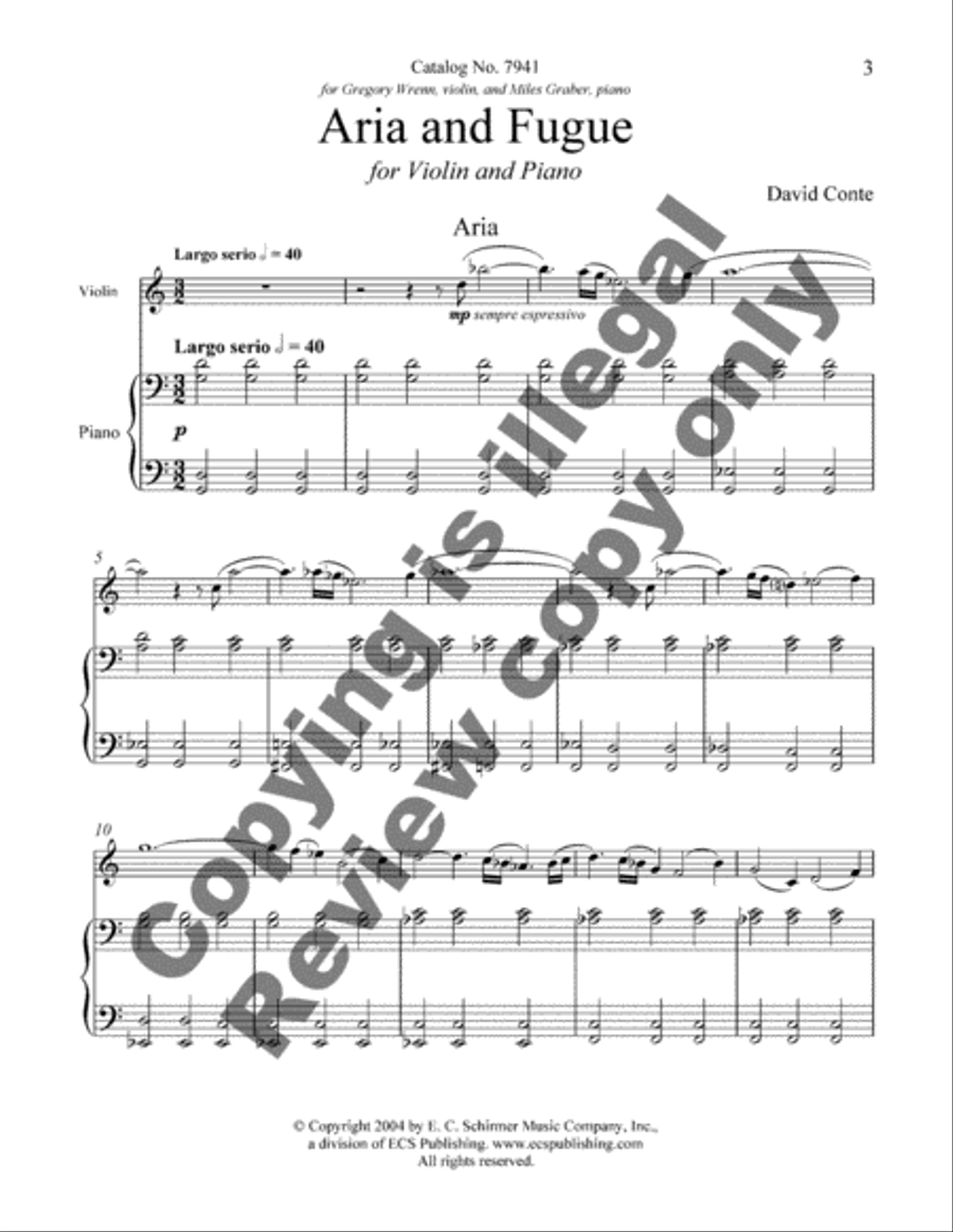 Aria and Fugue Aria and Fugue Violin Solo scores gallery preview page 8