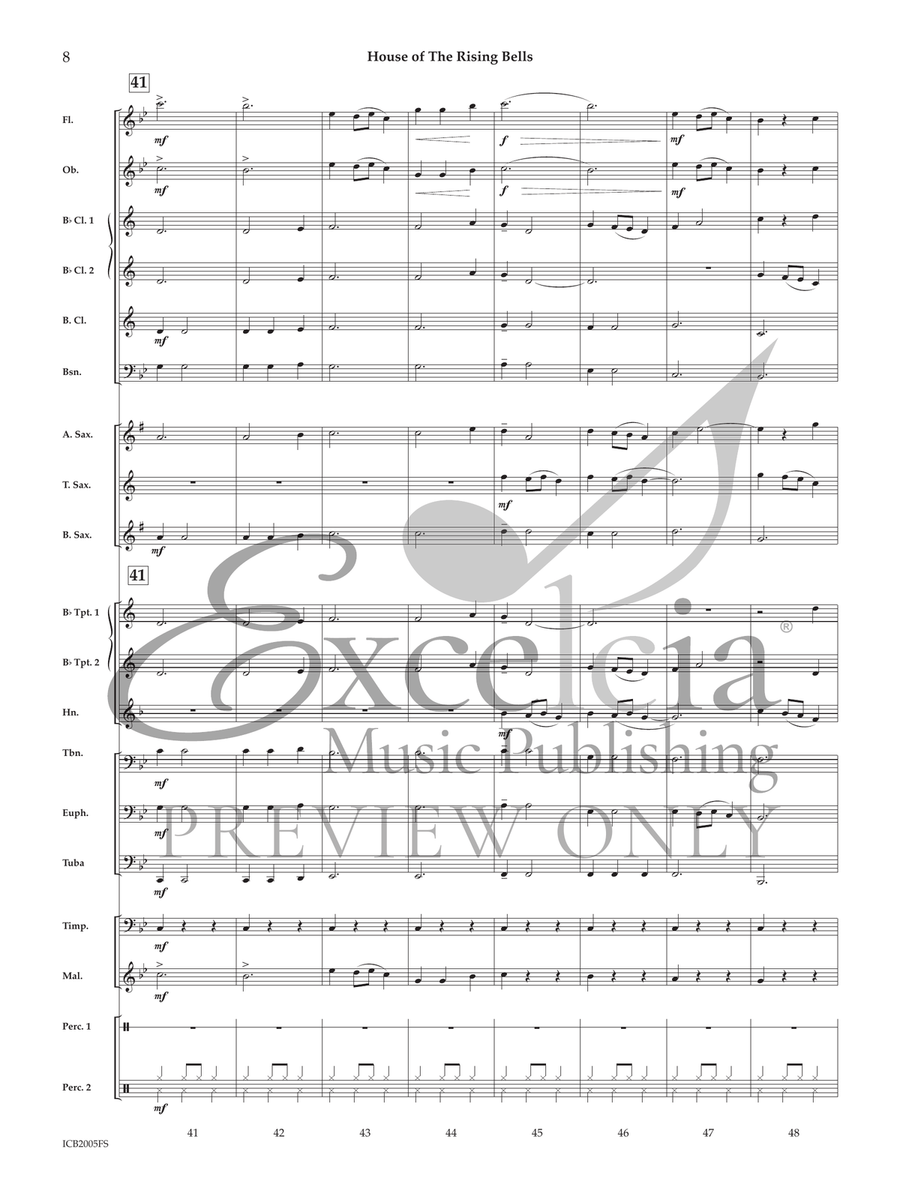 House of the Rising Bells Concert Band scores gallery preview page 8