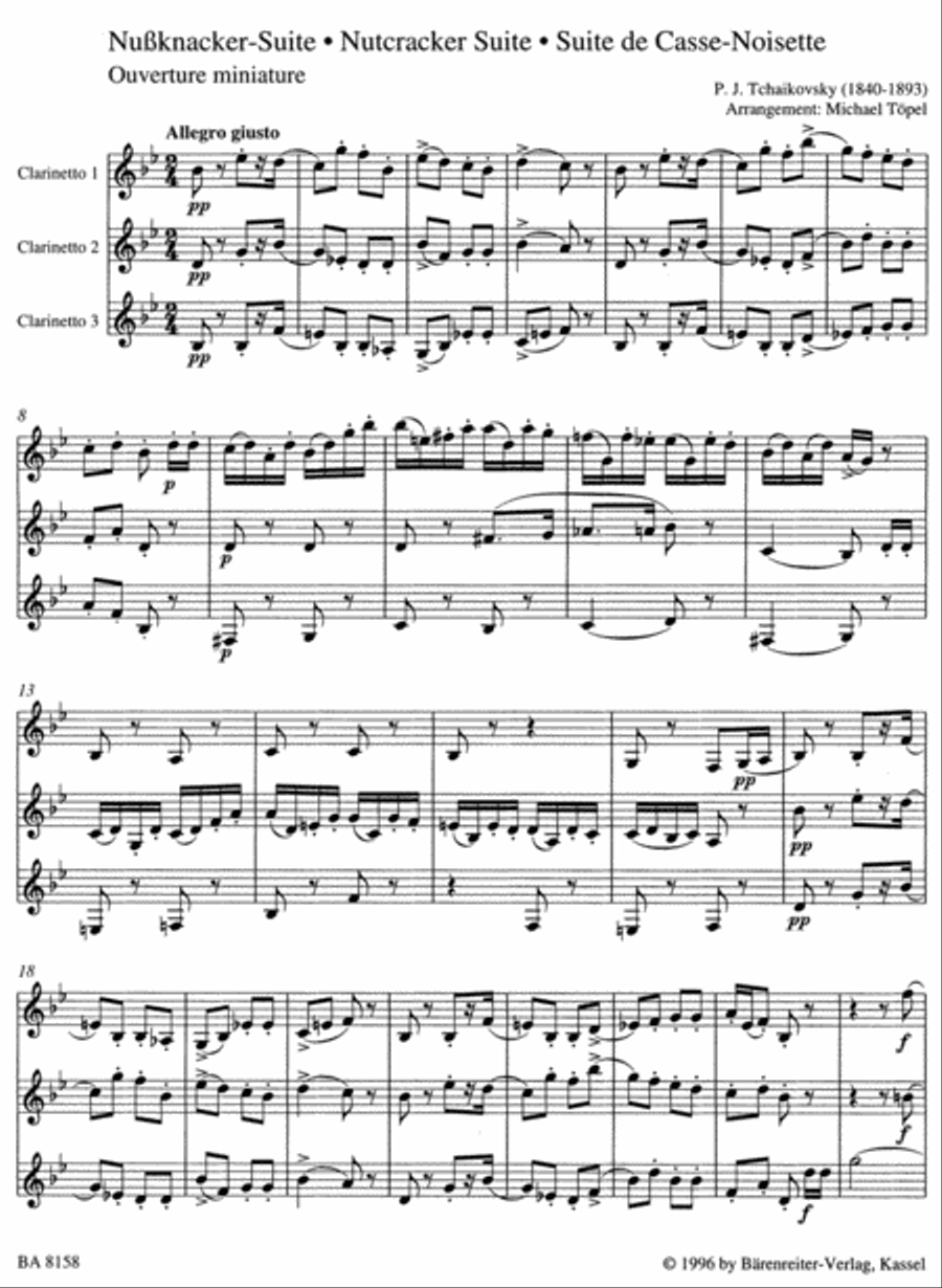 Suite de Casse-Noisette for three Clarinets Clarinet scores gallery preview page 2