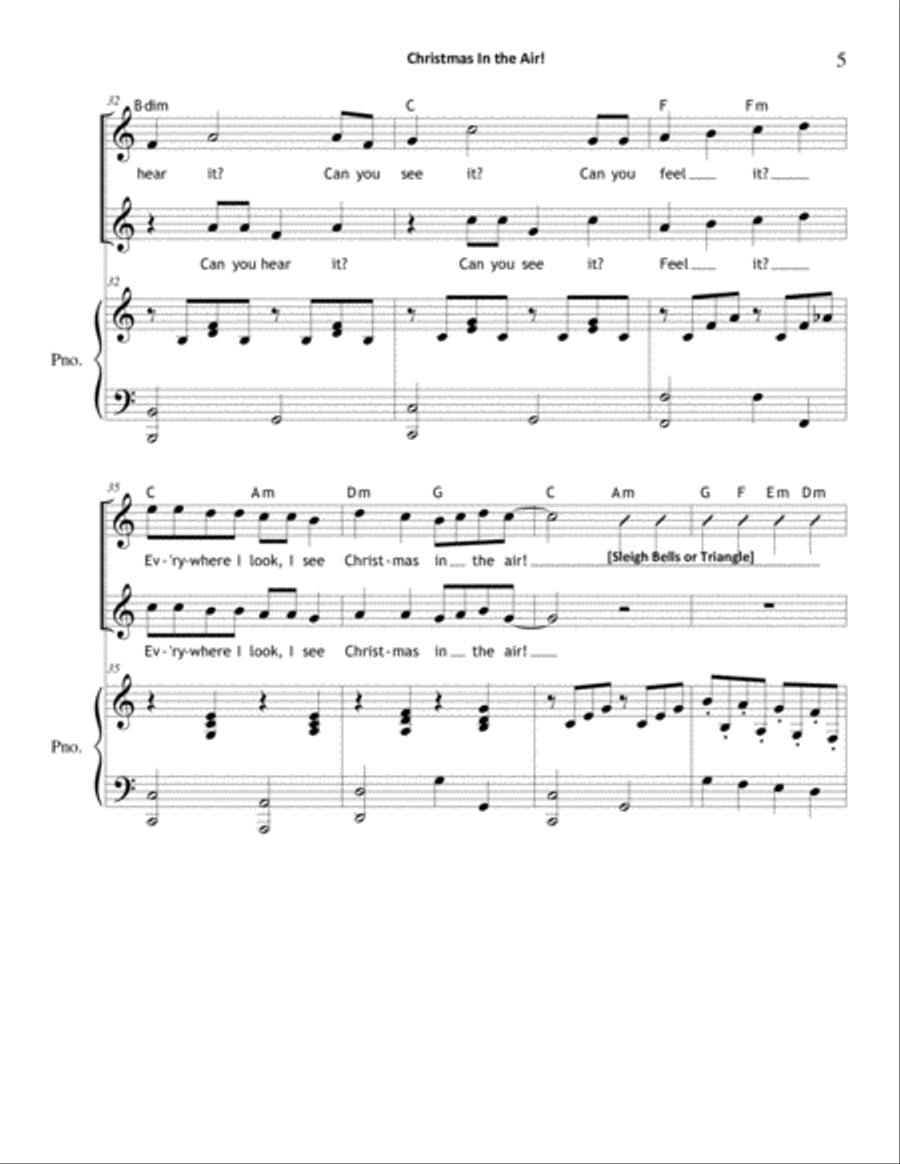 Christmas In the Air! (Unison/2-Part) SA scores gallery preview page 5