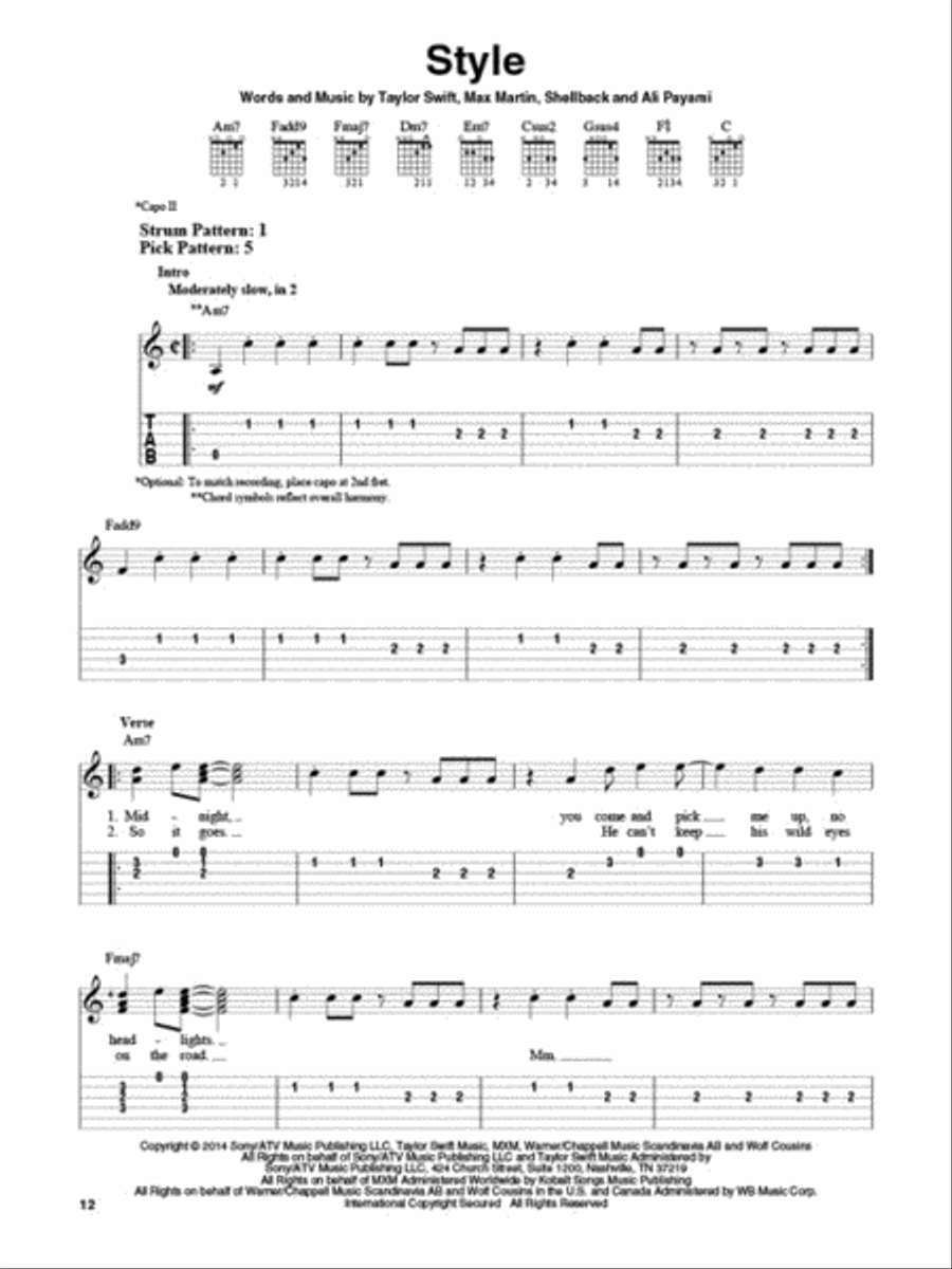Taylor Swift – 1989 Electric Guitar scores gallery preview page 5